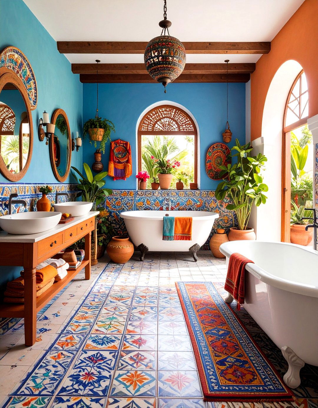 Mexican Hacienda Bathroom with Artisan Elements - 25 Eclectic Bathroom Ideas