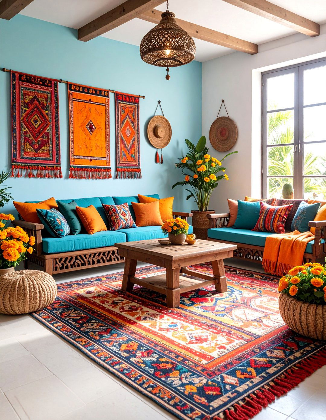 Mexican Hacienda with Handpainted Tiles - 25 Vintage Living Room Ideas