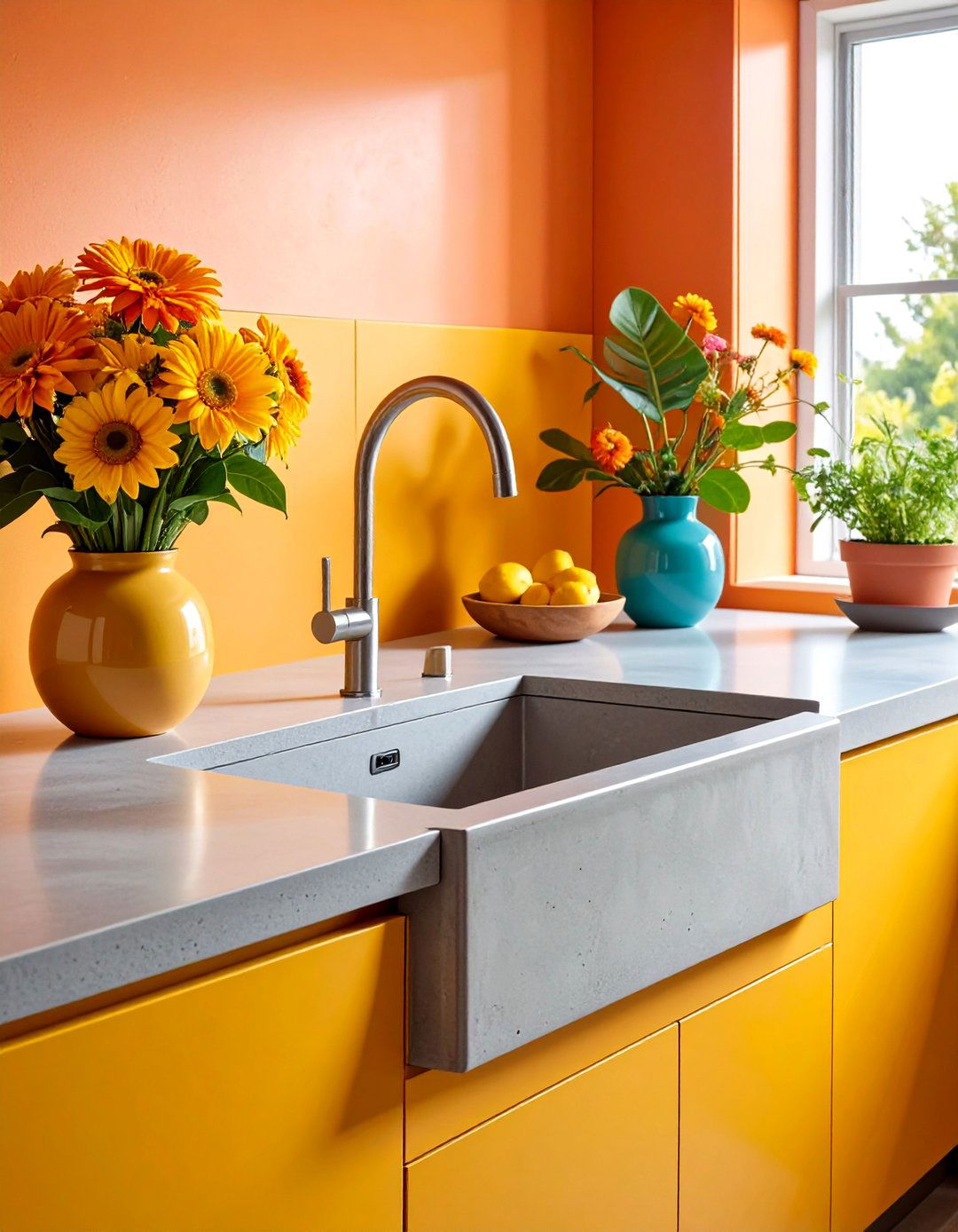 Microcement Kitchen with Integrated Sink Design - 25 Microcement Kitchen Ideas