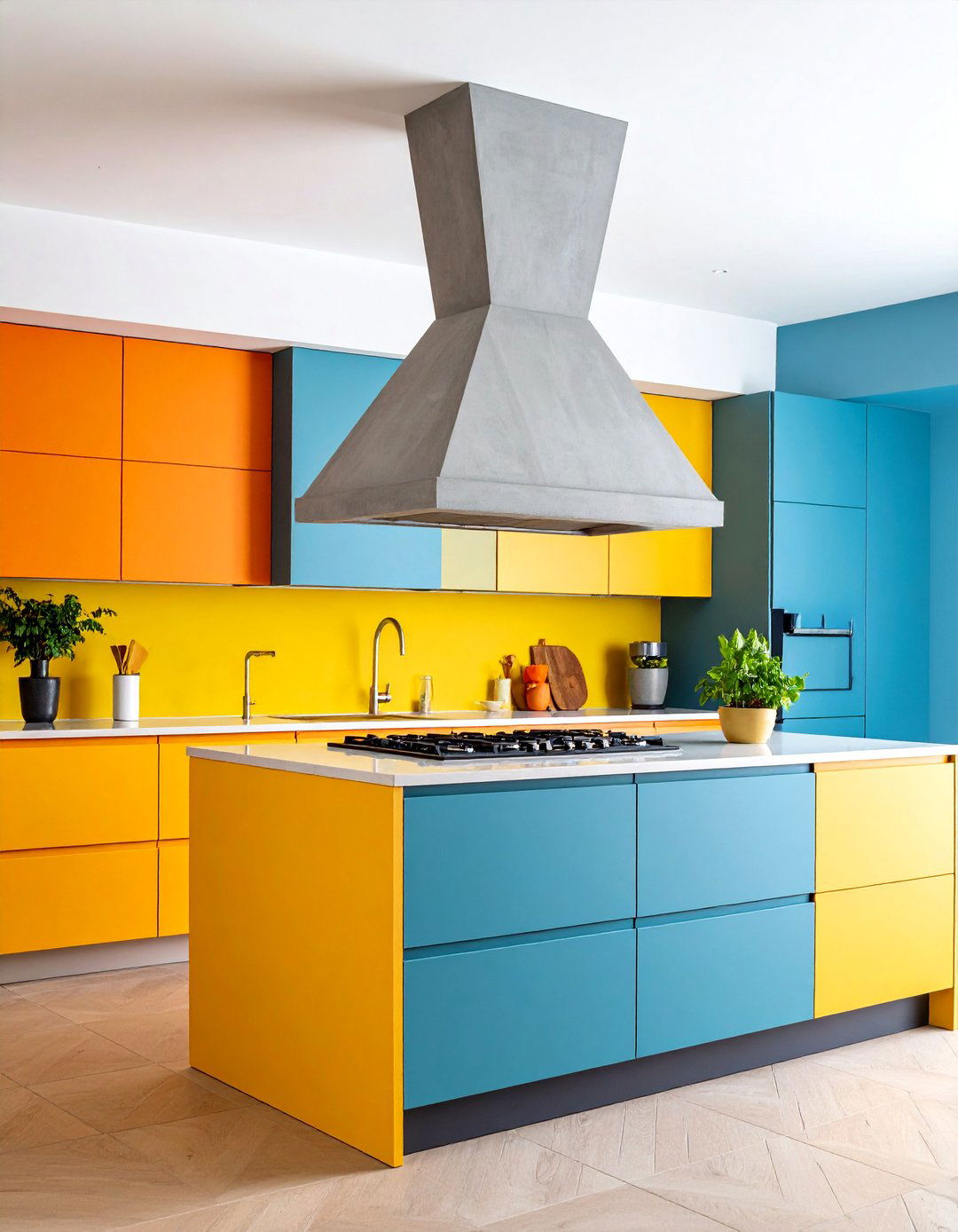 Microcement Kitchen with Statement Range Hood - 25 Microcement Kitchen Ideas