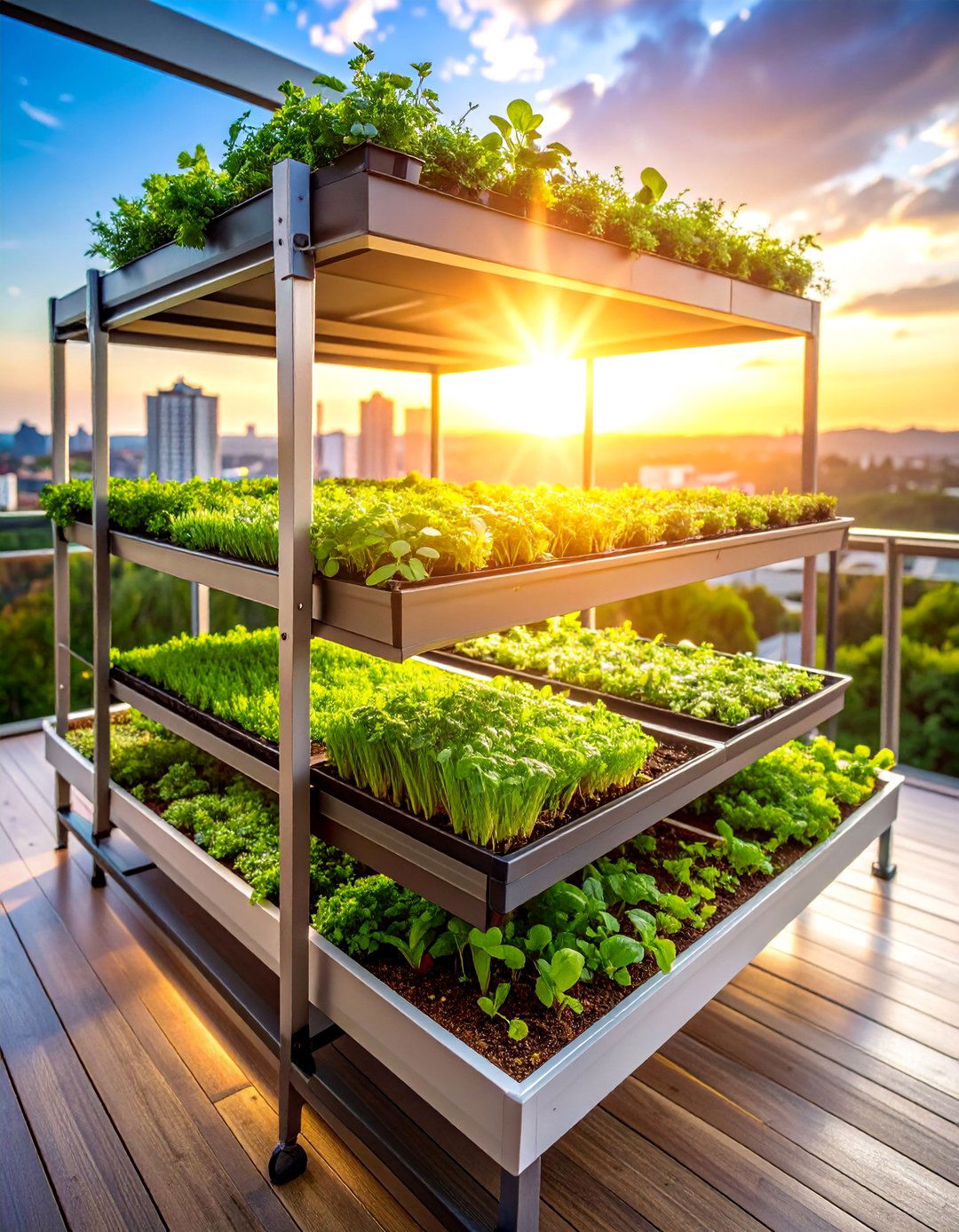 Microgreen Production Garden with Quick Harvests - 25 Balcony Garden Ideas