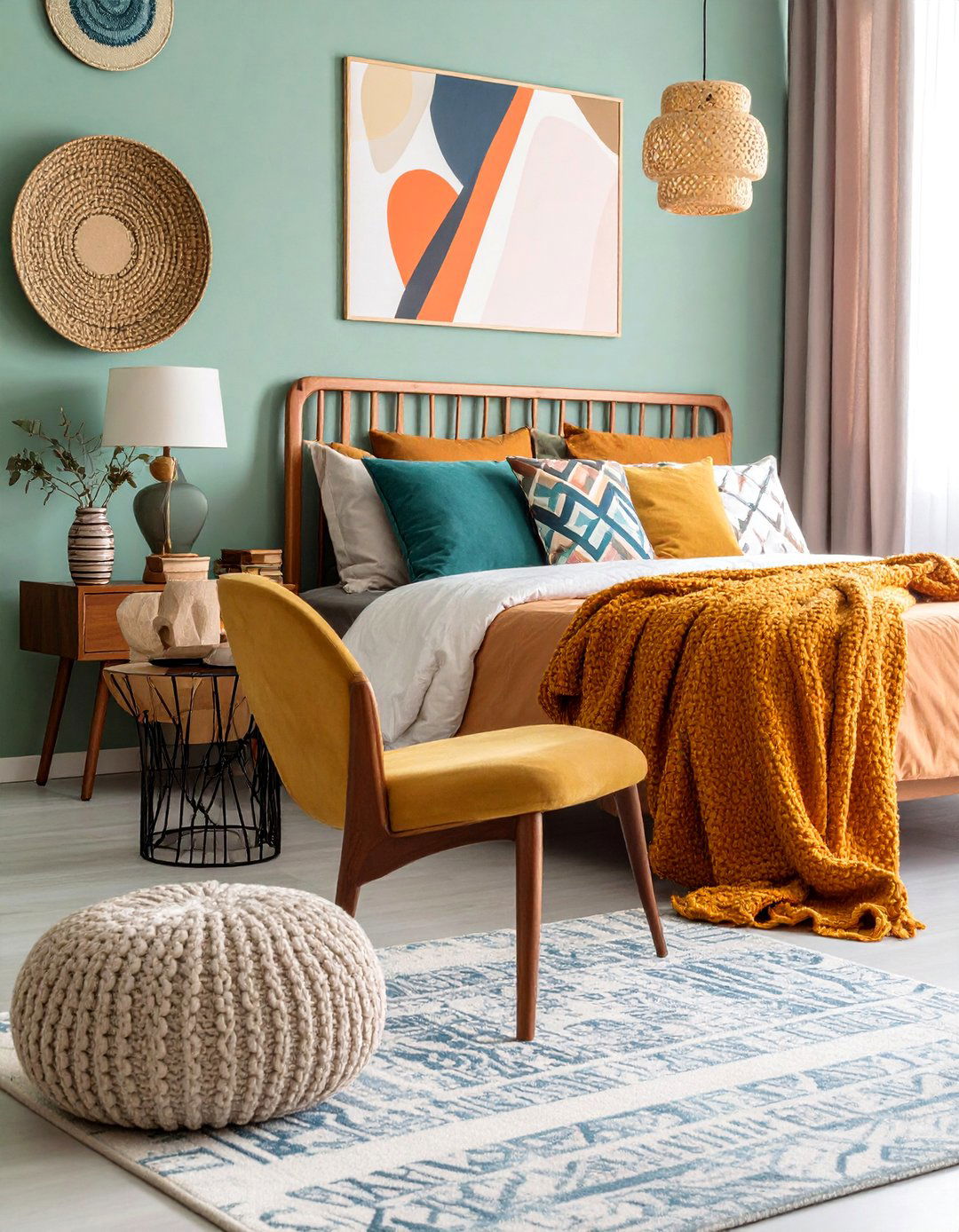 Mid Century Modern Accent Chair Setup - 25 Bedroom Sitting Area Ideas