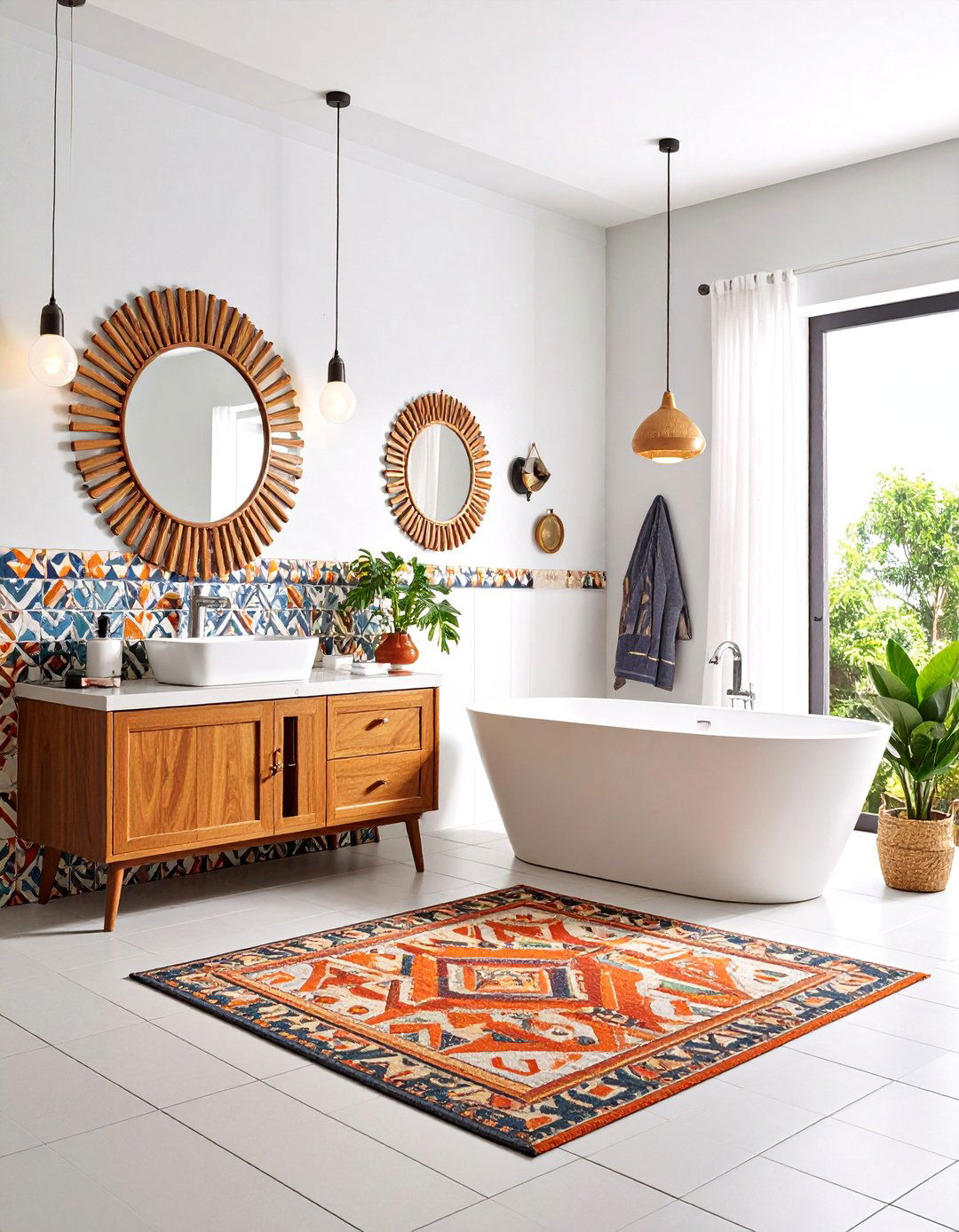 Mid Century Modern Bathroom with Pop Art Elements - 25 Eclectic Bathroom Ideas