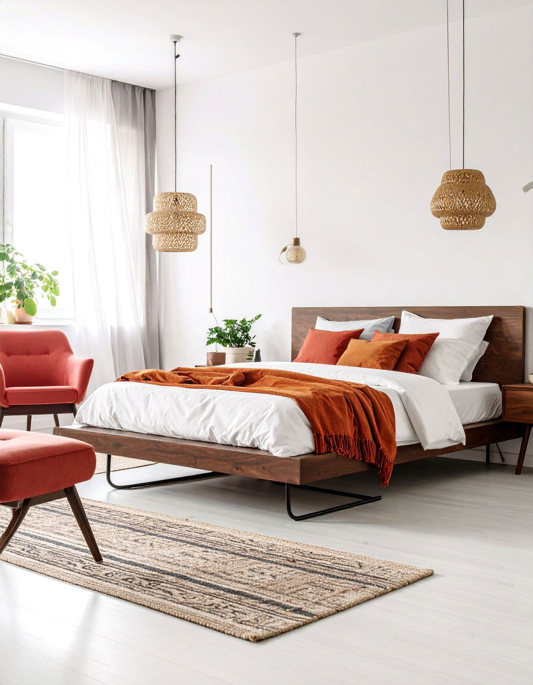 Mid Century Modern Bedroom Revival - 25 red black and white bedroom ideas
