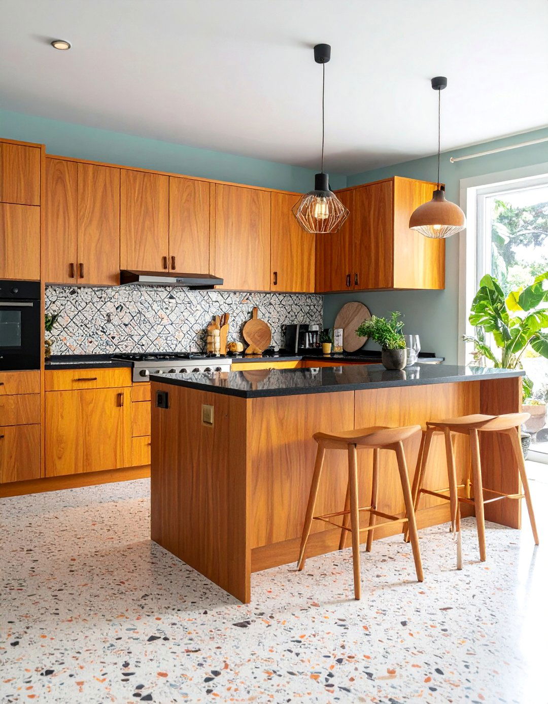 Mid Century Modern Black Granite Kitchen - 25 Black Granite Countertops Kitchen Ideas