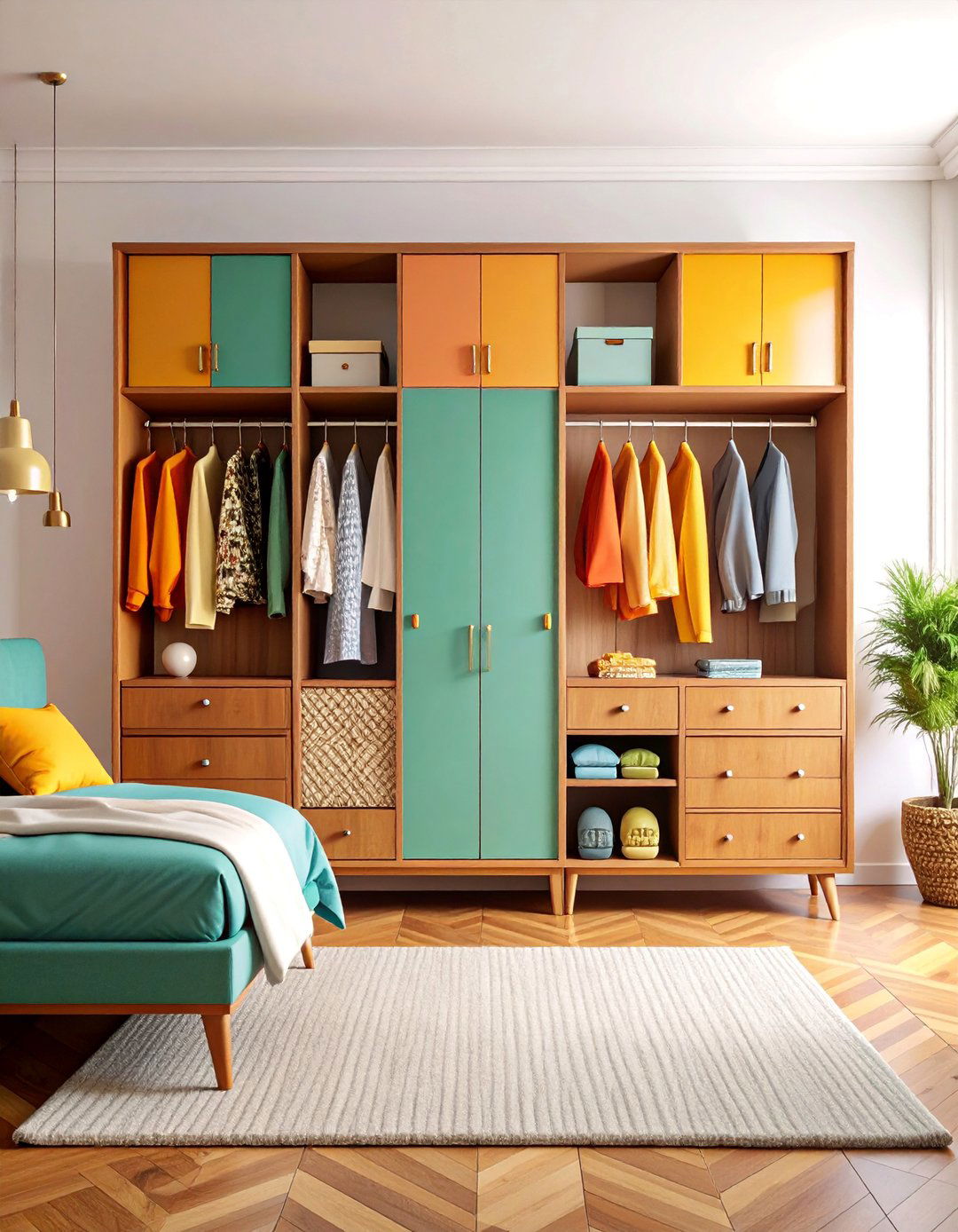 Mid Century Modern Closet Panels - 25 closet curtain ideas