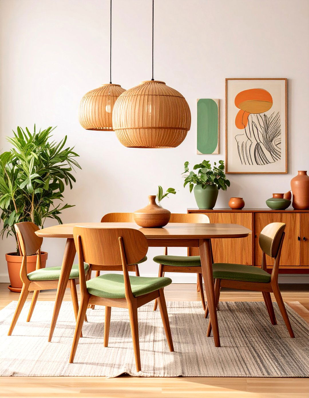 Mid Century Modern Eclectic Dining Room with Vintage Pieces - 25 Eclectic Dining Room Ideas