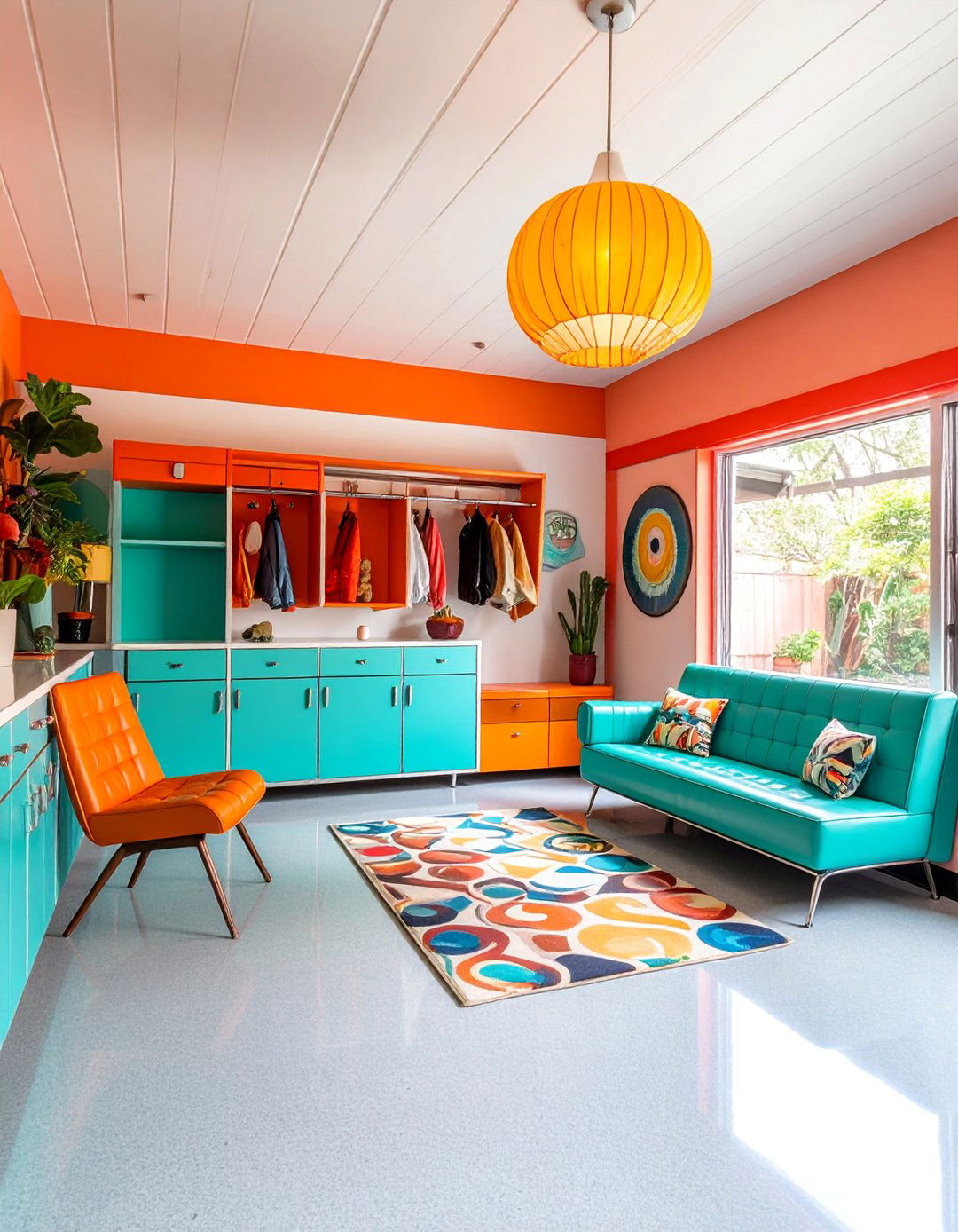 Mid Century Modern Garage Entryway with Atomic Age Style - 25 Garage Entryway Ideas