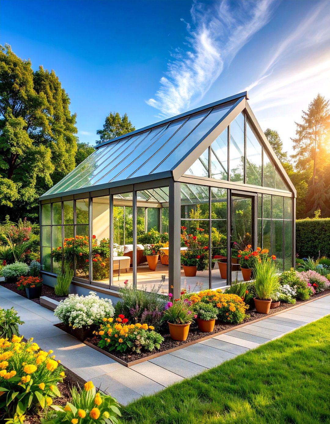 Mid Century Modern Greenhouse Studio - 25 Greenhouse and Shed Combo Ideas