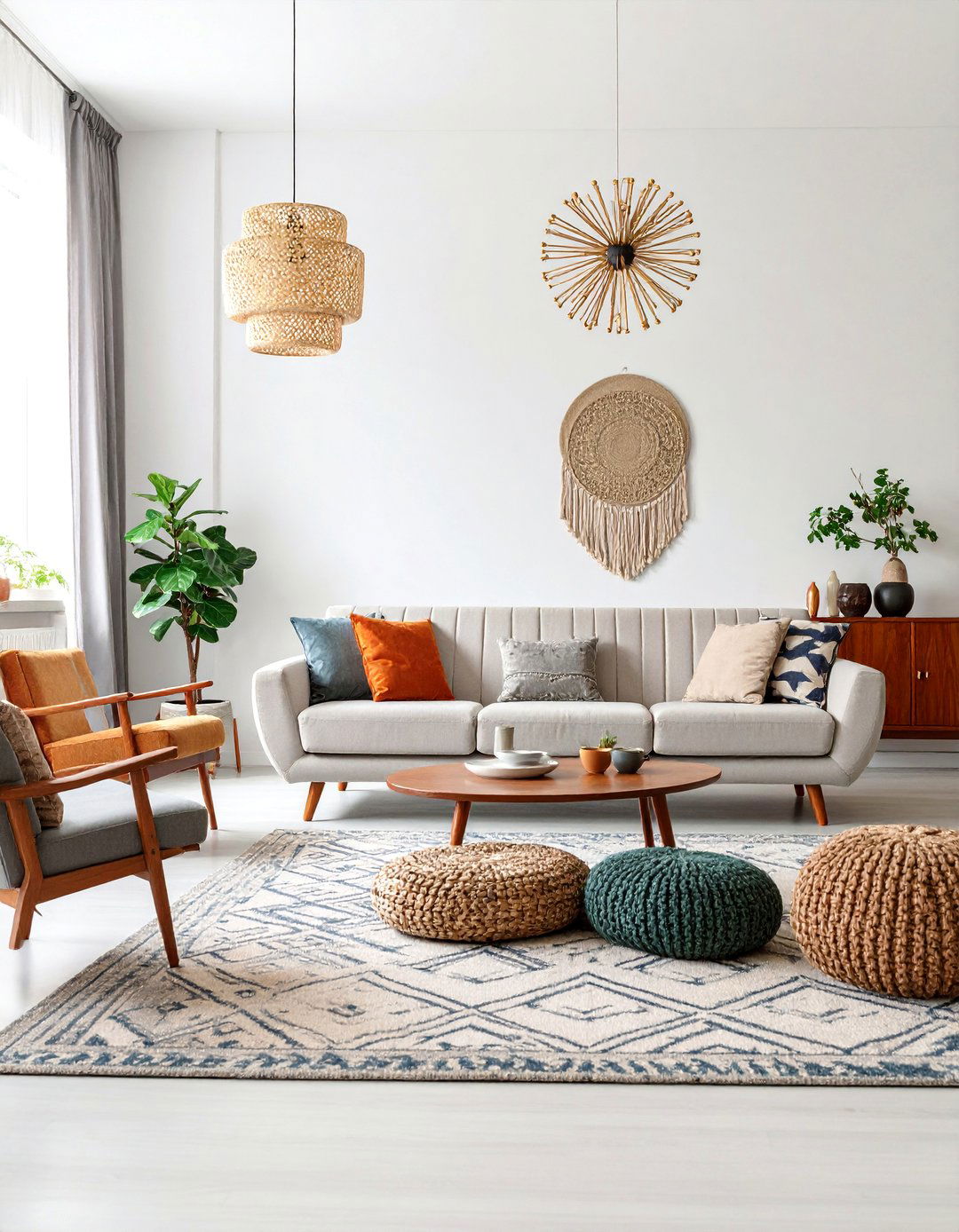 Mid Century Modern Greige Lounge - 25 Greige Living Room Ideas