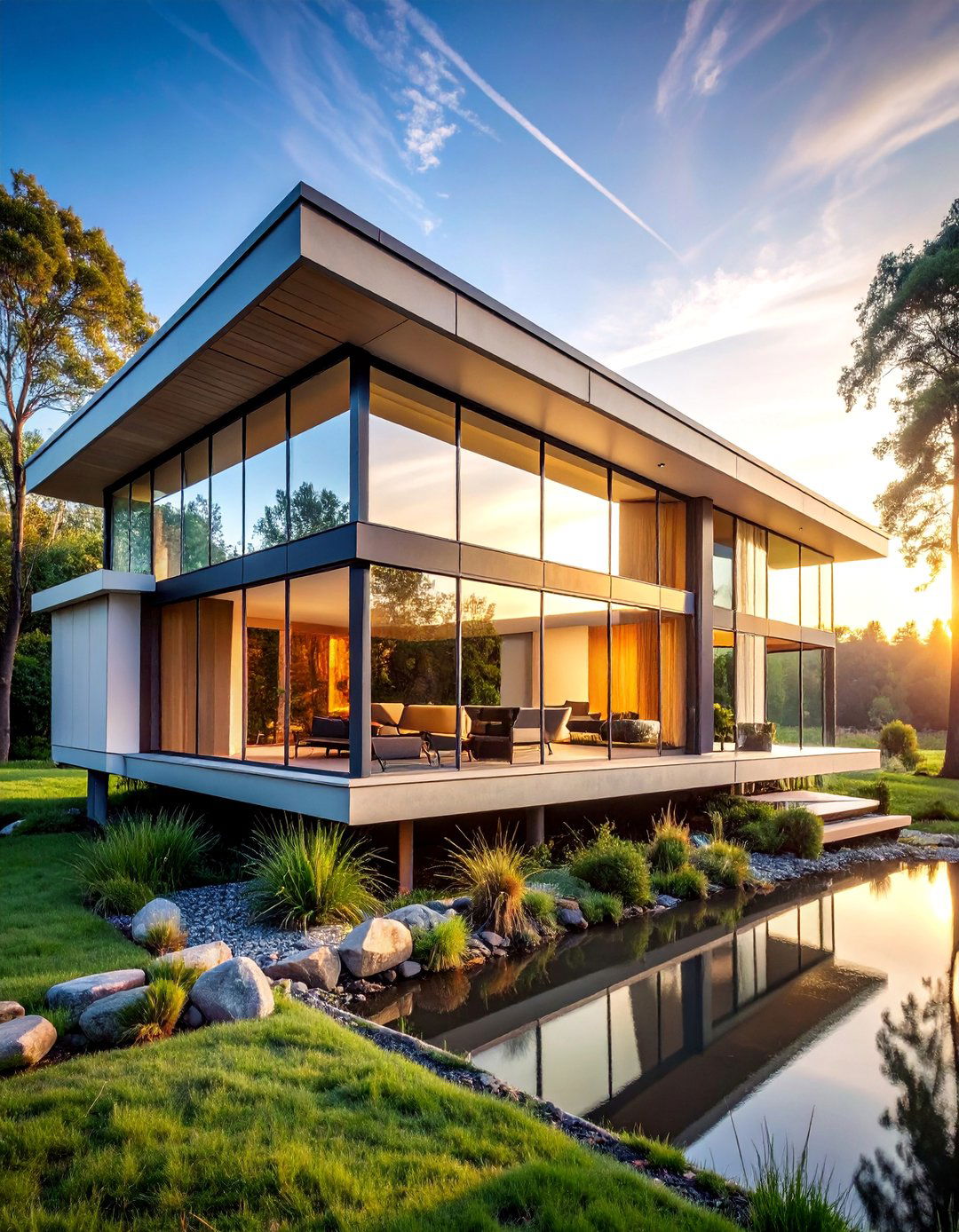 Mid Century Modern Guest House with Flat Roof - 25 Guest House Ideas