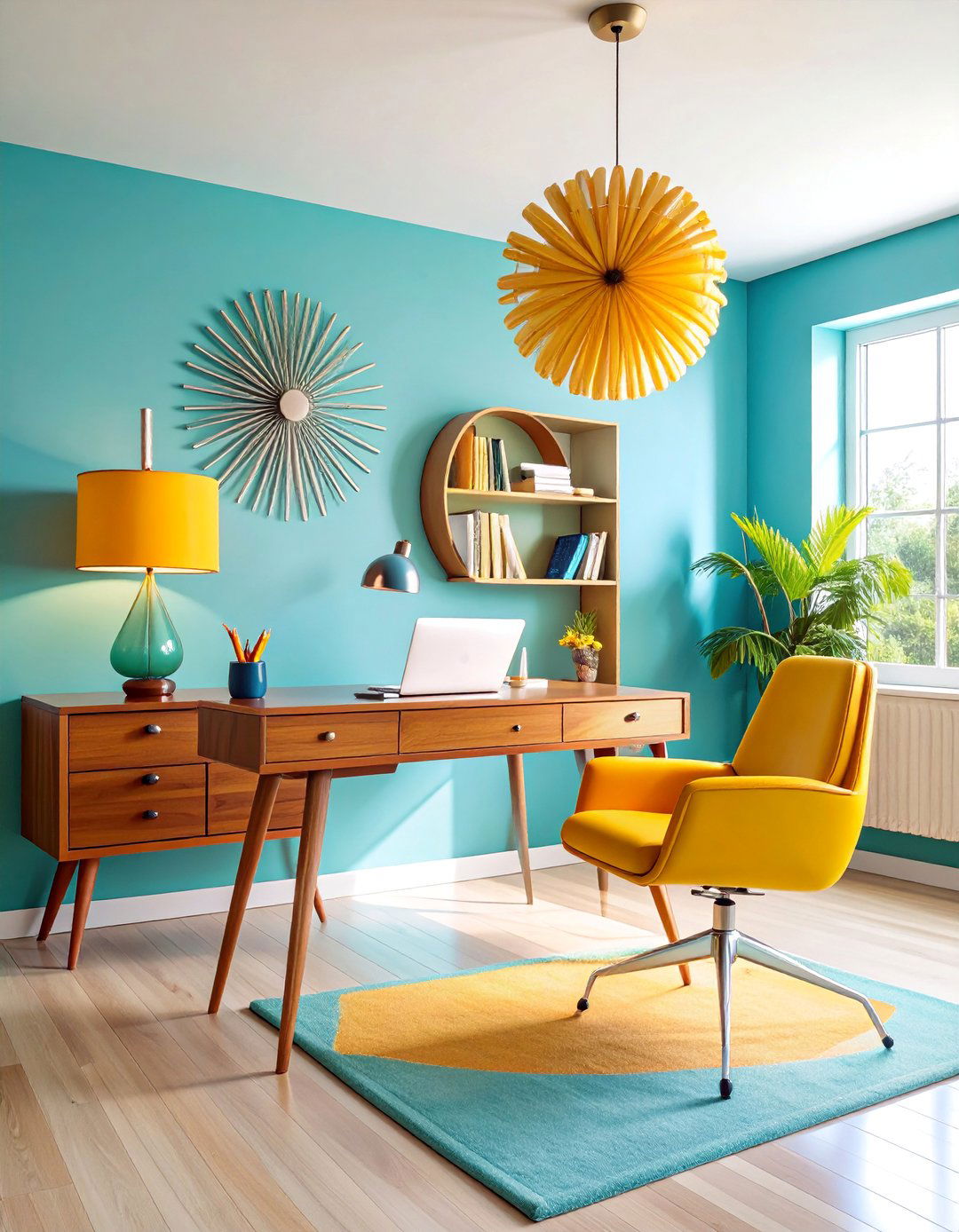 Mid Century Modern Home Office with Retro Sophistication - 25 Home Office Ideas for Him