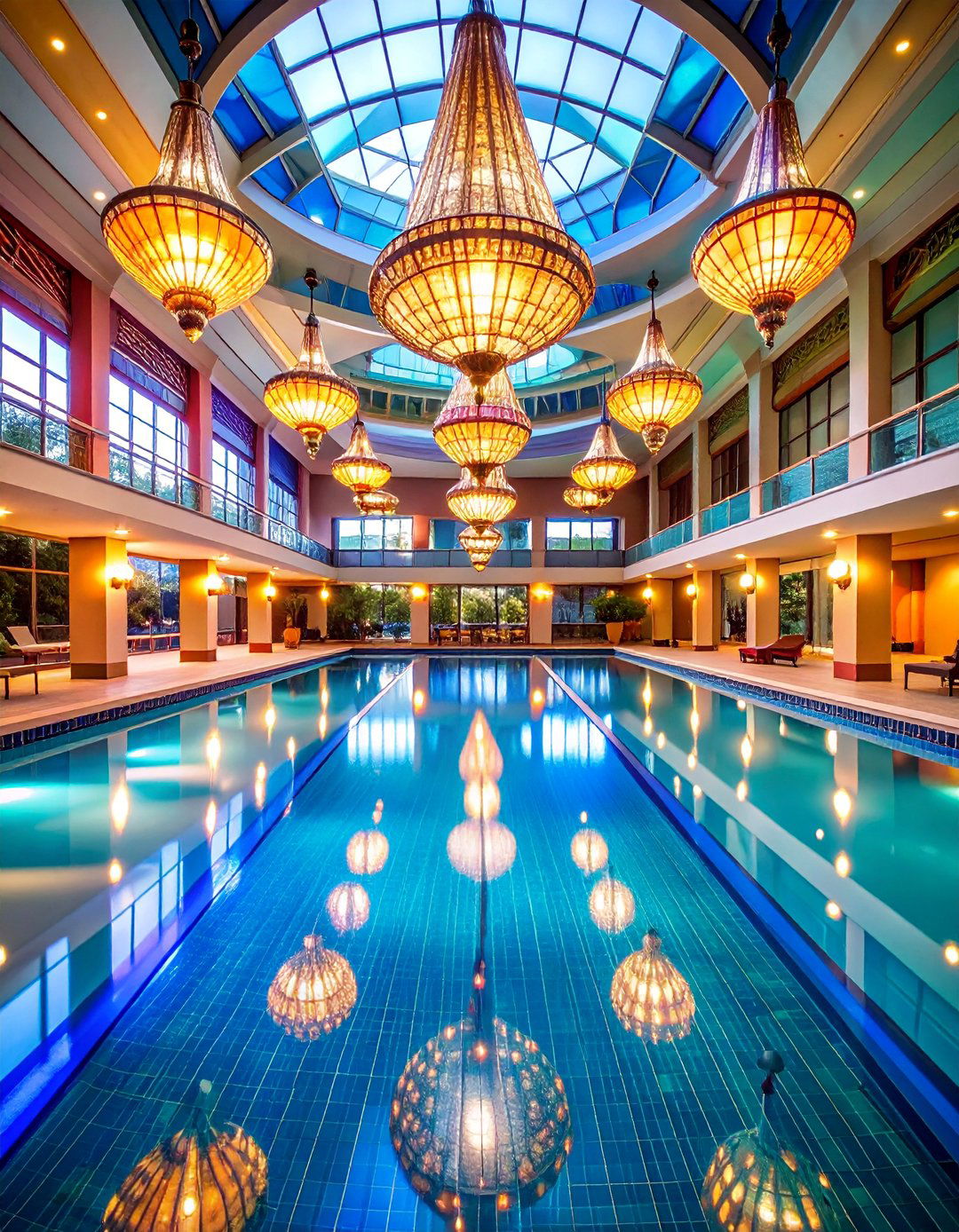 Mid Century Modern Indoor Pool with Atomic Design - 25 Indoor Pool Ideas