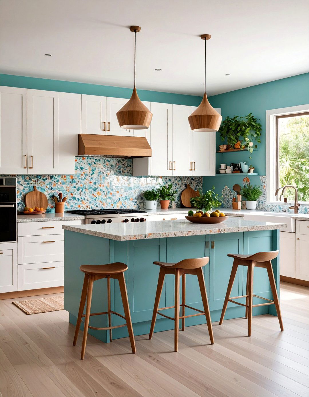 Mid Century Modern Kitchen with White Oak and Teak Accents - 25 Kitchens With White Oak Cabinets