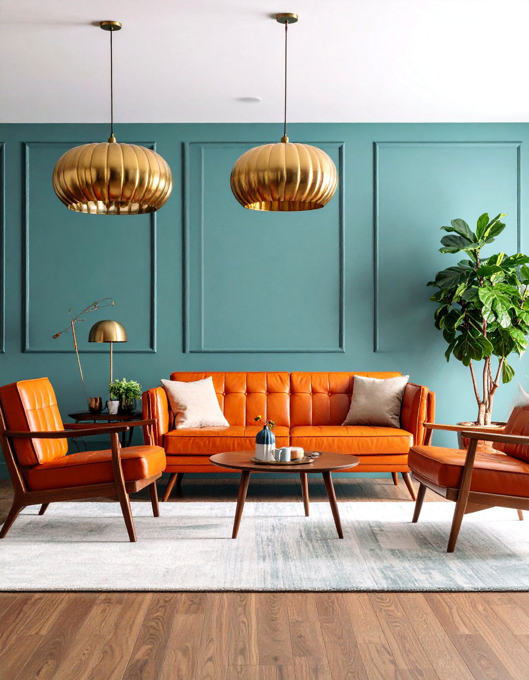 Mid Century Modern Living Room with Clean Lines - 25 Man Cave Living Room Ideas