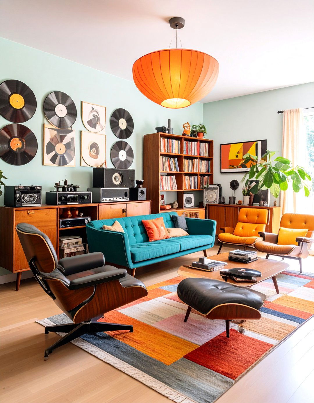 Mid Century Modern Music Lounge with Vintage Hi Fi - 25 Music Room Ideas