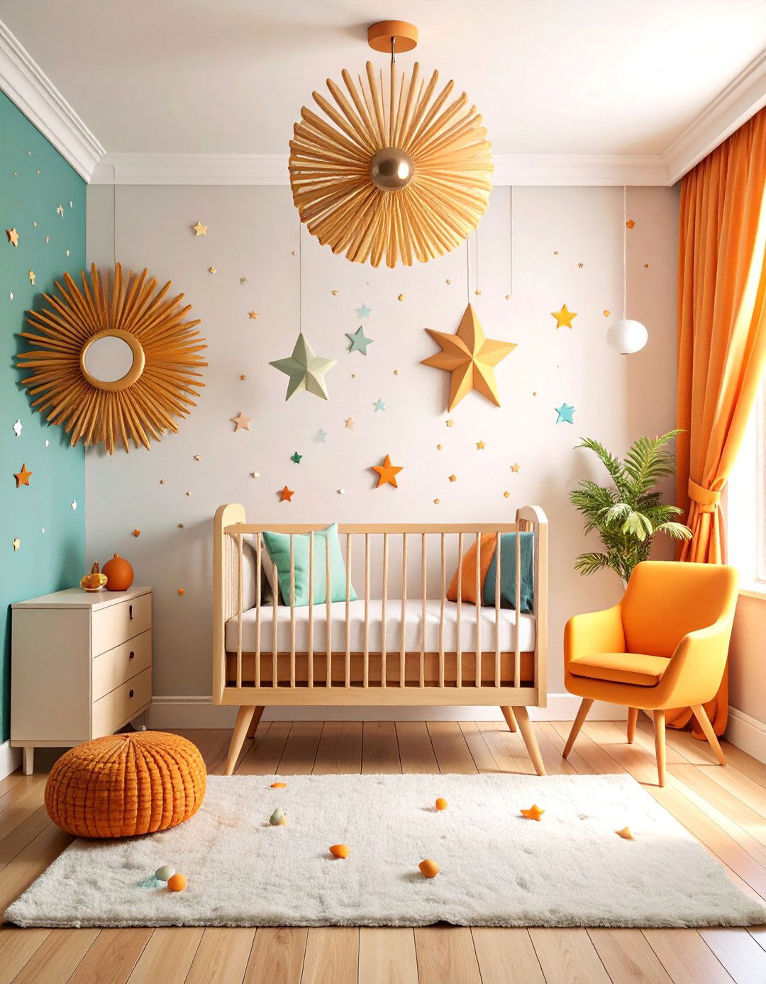 Mid Century Modern Nursery with Clean Lines - 25 Vintage Nursery Ideas