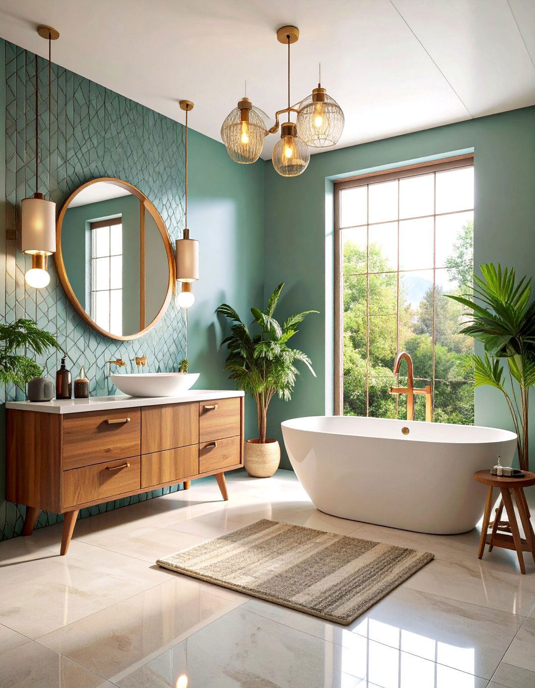 Mid Century Modern Revival - 25 Modern Bathroom Decor Ideas