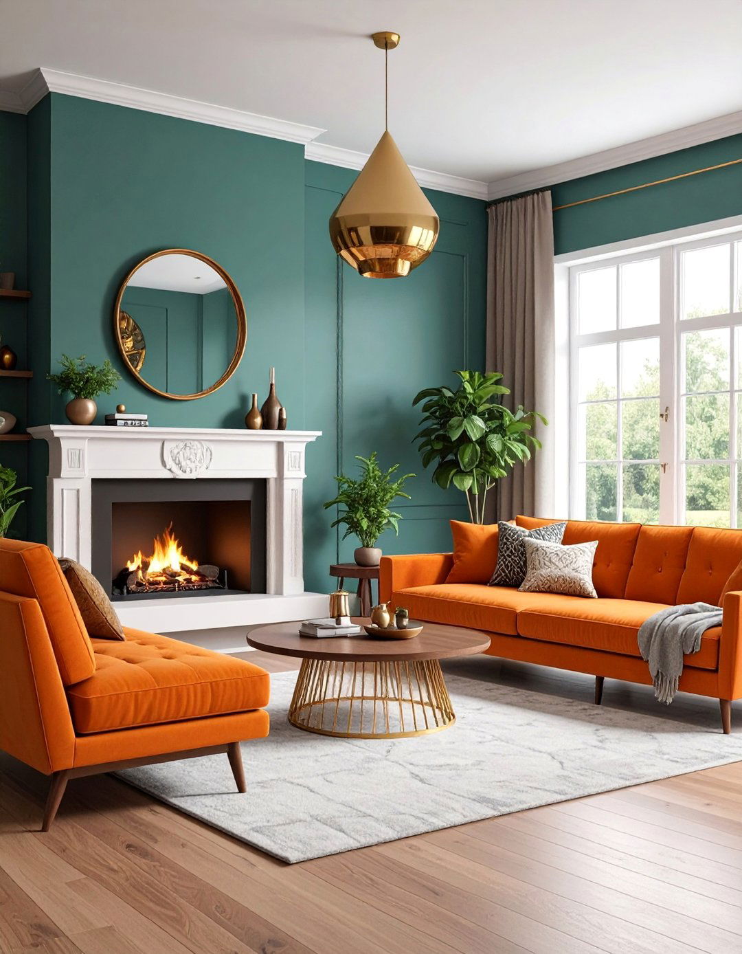 Mid Century Modern Sectional with Suspended Fireplace - 25 Living Room Ideas With Sectionals and Fireplace