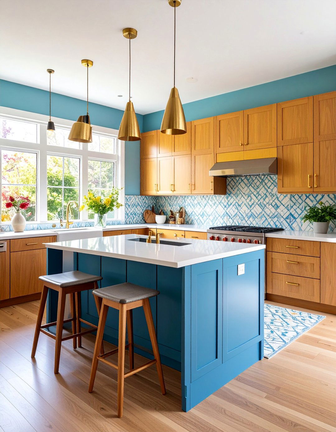 Mid Century Modern U Shaped Kitchen with Walnut Features - 25 U Shaped Kitchen Ideas