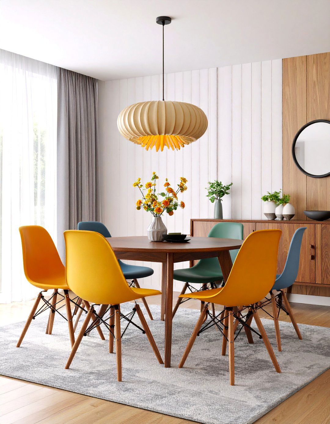 Mid Century Modern Vintage Dining Room with Iconic Furniture - 25 Vintage Dining Room Ideas