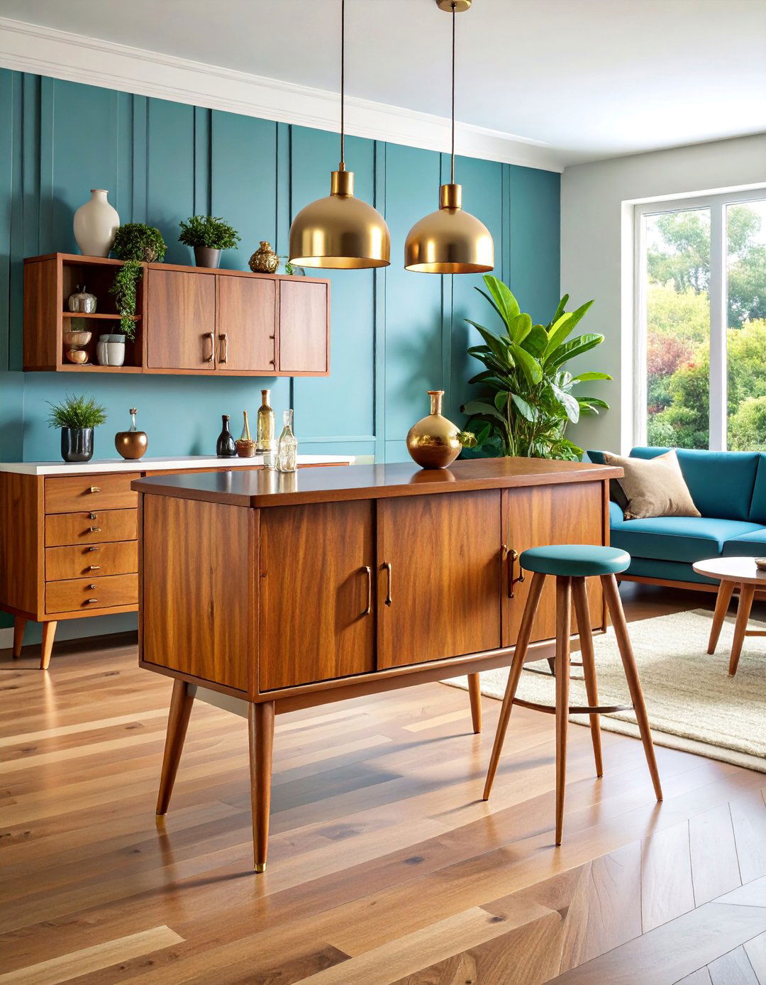 Mid Century Modern Walnut Mini Bar - 25 Mini Bar Ideas