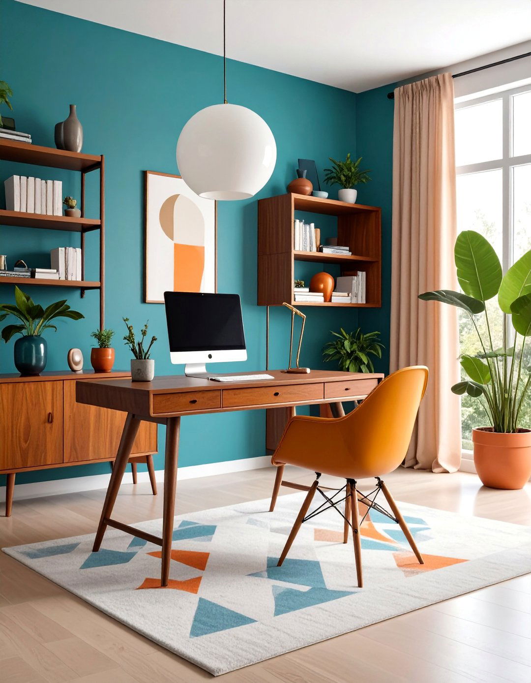 Mid Century Modern Workspace - 25 Modern Home Office Ideas
