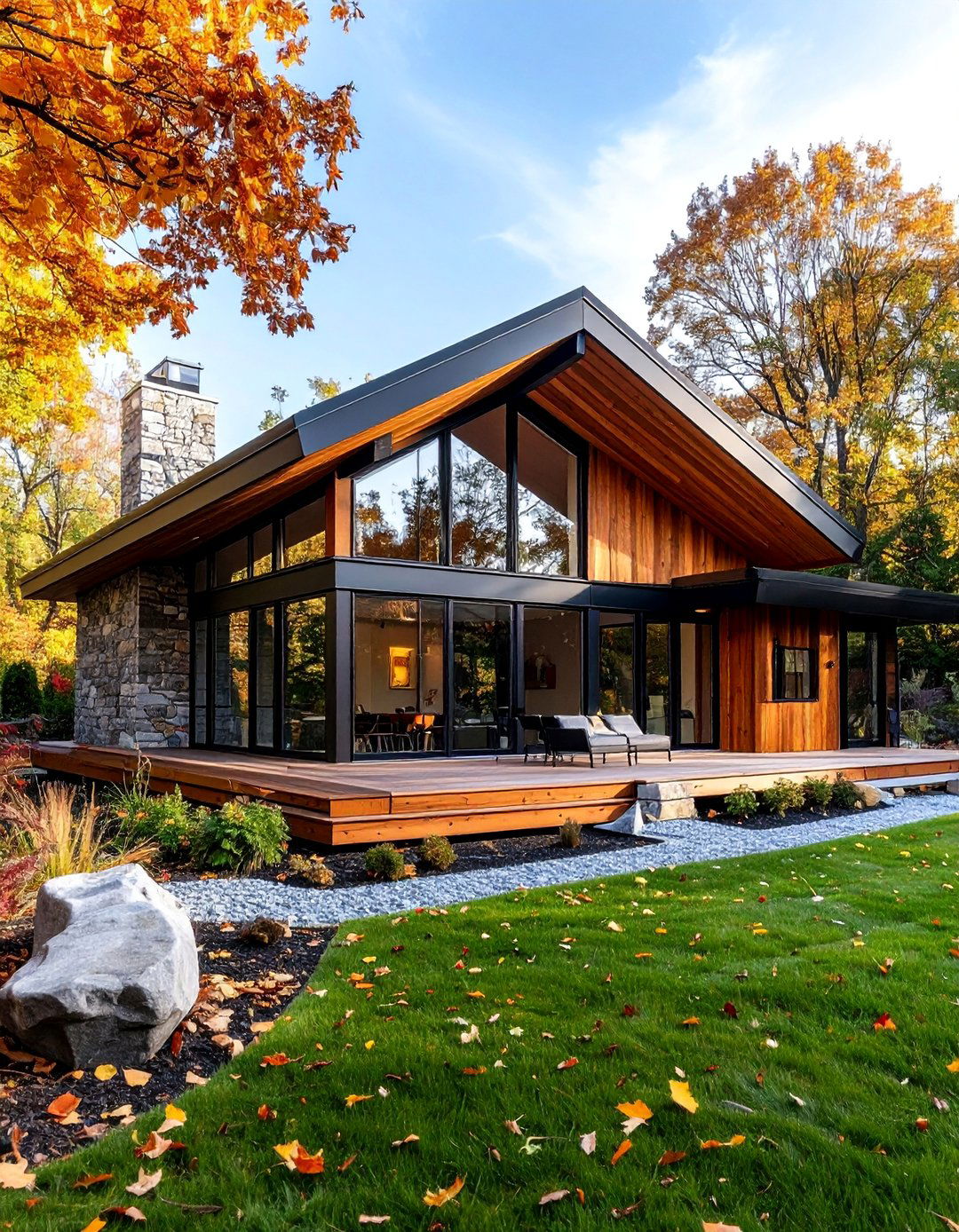 Mid Century Modern with Post and Beam - 25 houses with black roofs