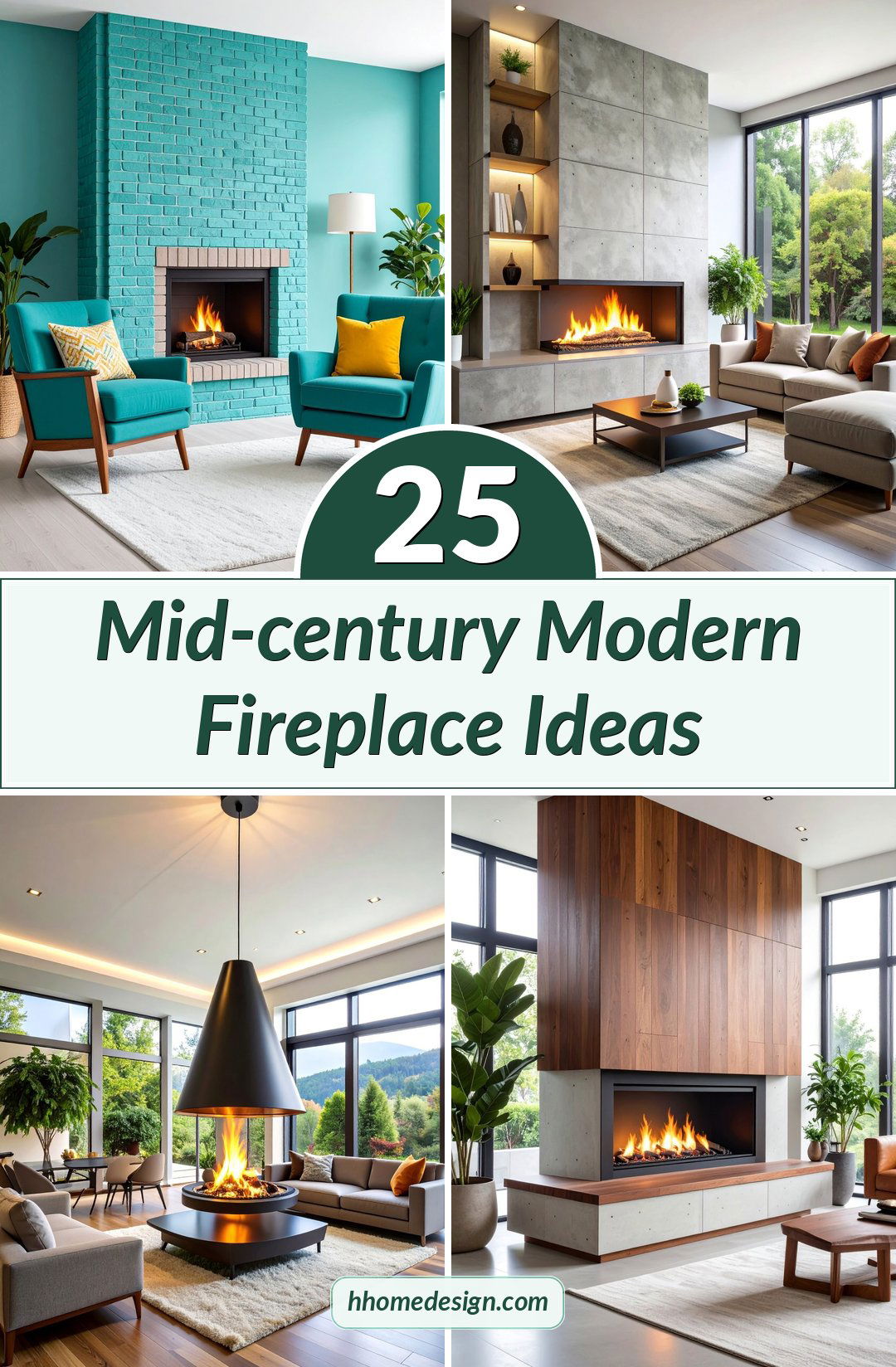 25 Mid-century Modern Fireplace Ideas