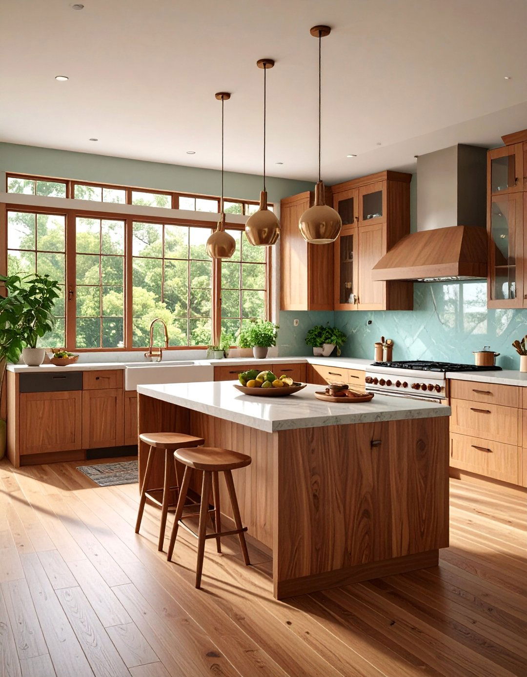 Midcentury Modern Kitchen with Integrated Natural Elements - 25 Kitchens With Butcher Block Countertops