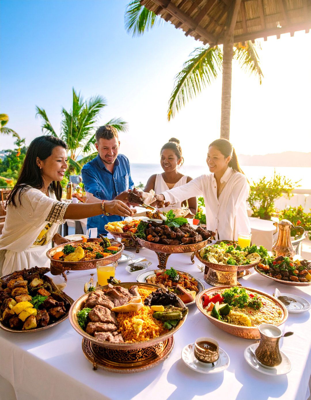 Middle Eastern Feast with Lamb Carving Station - 25 Wedding Buffet Ideas