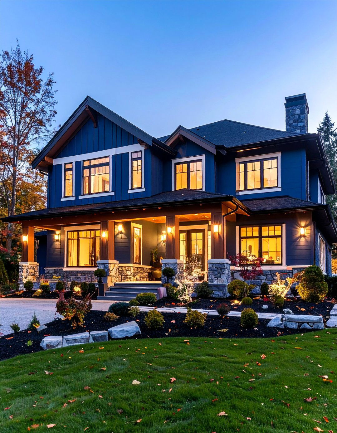 Midnight Blue Dramatic Sophistication - 25 Blue Exterior House Colors