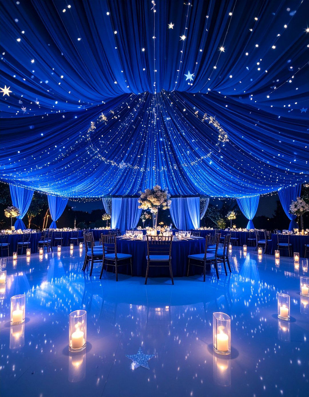 Midnight Blue Starry Night Celestial Theme - 25 Blue Wedding Theme Ideas