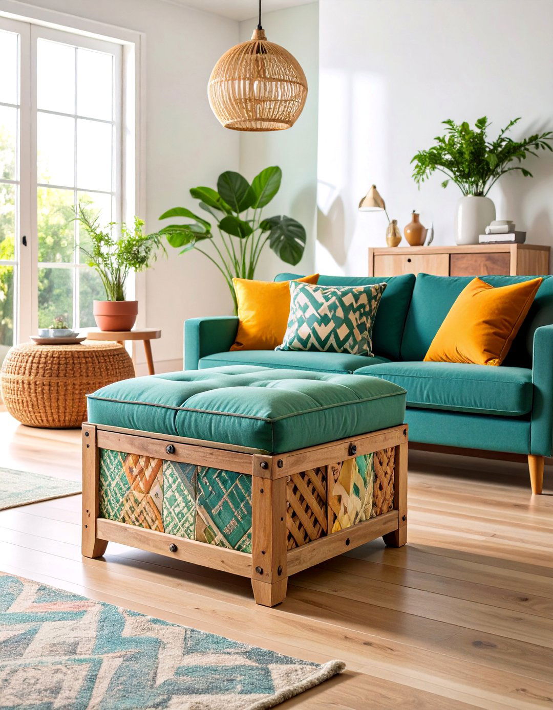 Milk Crate Ottoman Storage Furniture - 25 Milk Crate Storage Ideas