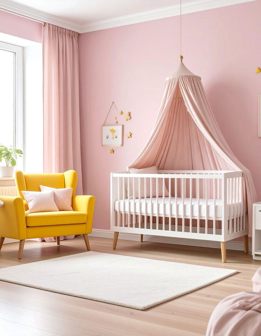 Millennial Pink Nursery with Soft Yellow Furniture - 25 How to Decorate With Yellow and Pink