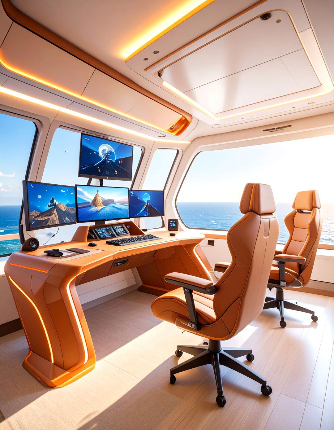 Millennium Falcon Cockpit Gaming Setup - 25 Star Wars Man Cave Ideas