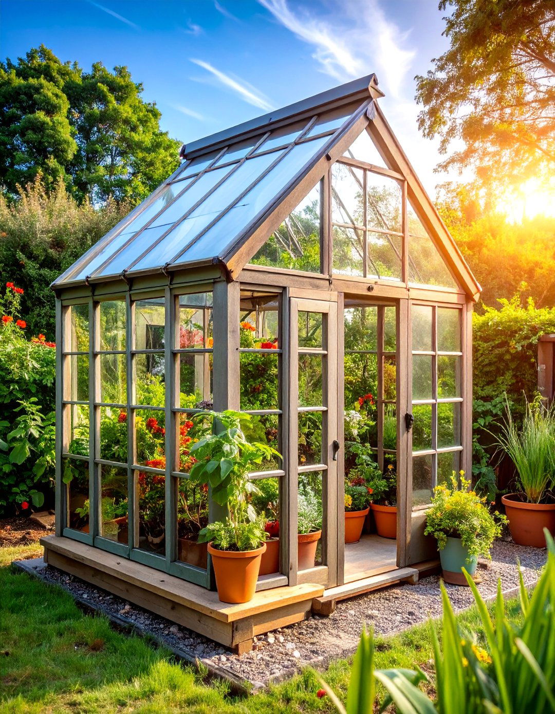 Mini Greenhouse with Recycled Window Construction - 25 Greenhouse Ideas
