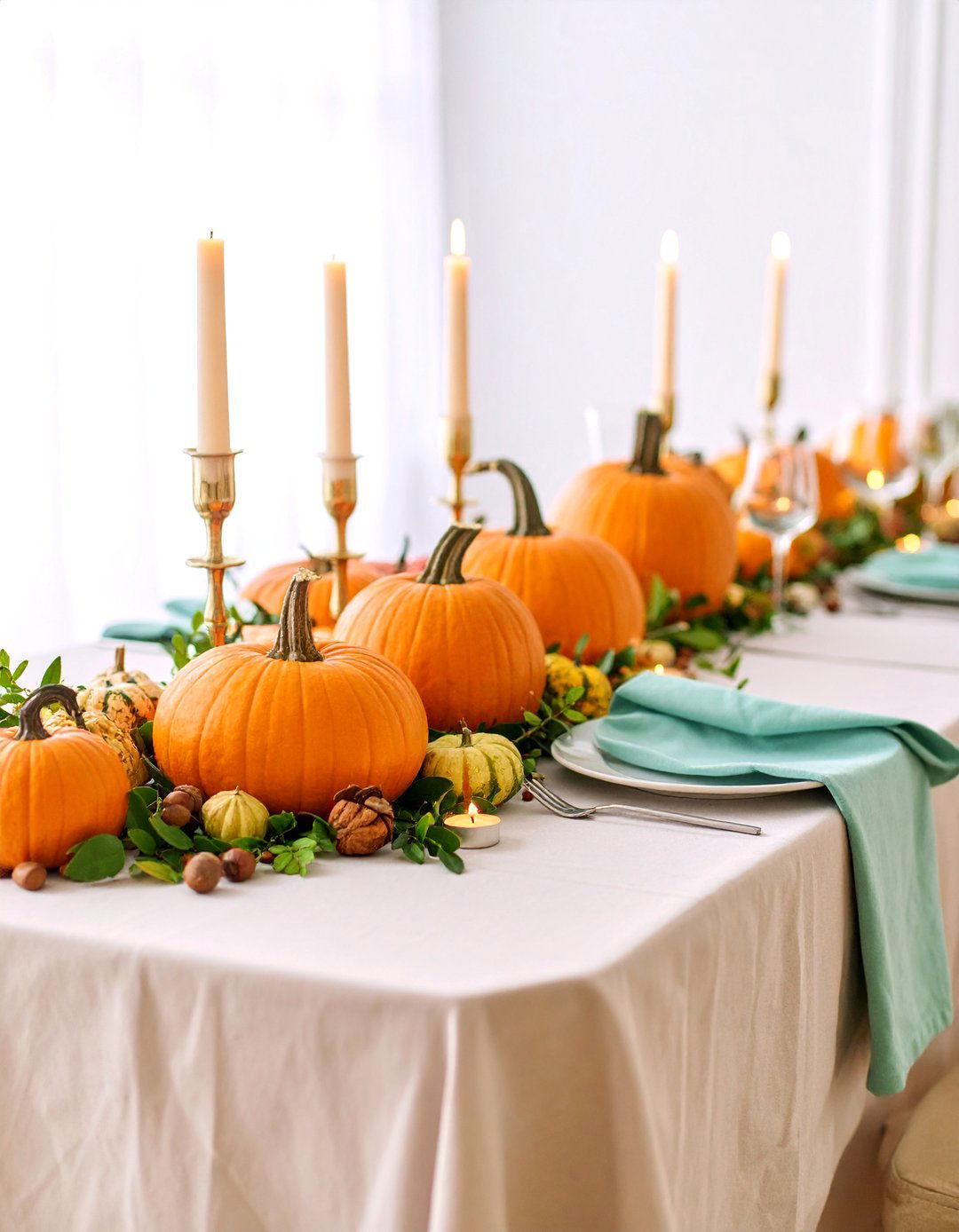 Mini Pumpkin Candleholder Centerpiece - 25 Pumpkin Decor Ideas
