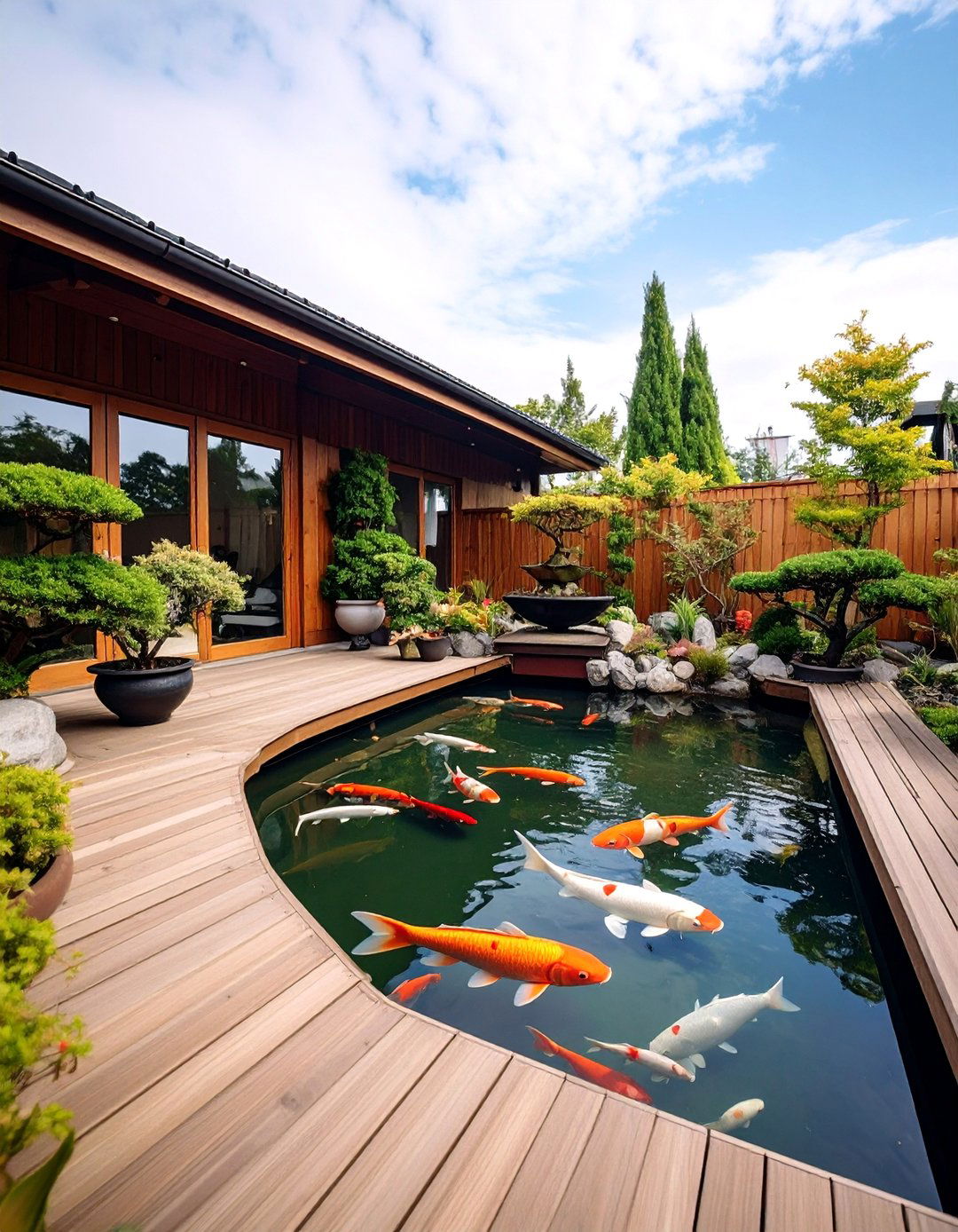 Miniature Koi Pond Bonsai Garden - 25 Bonsai Garden Ideas