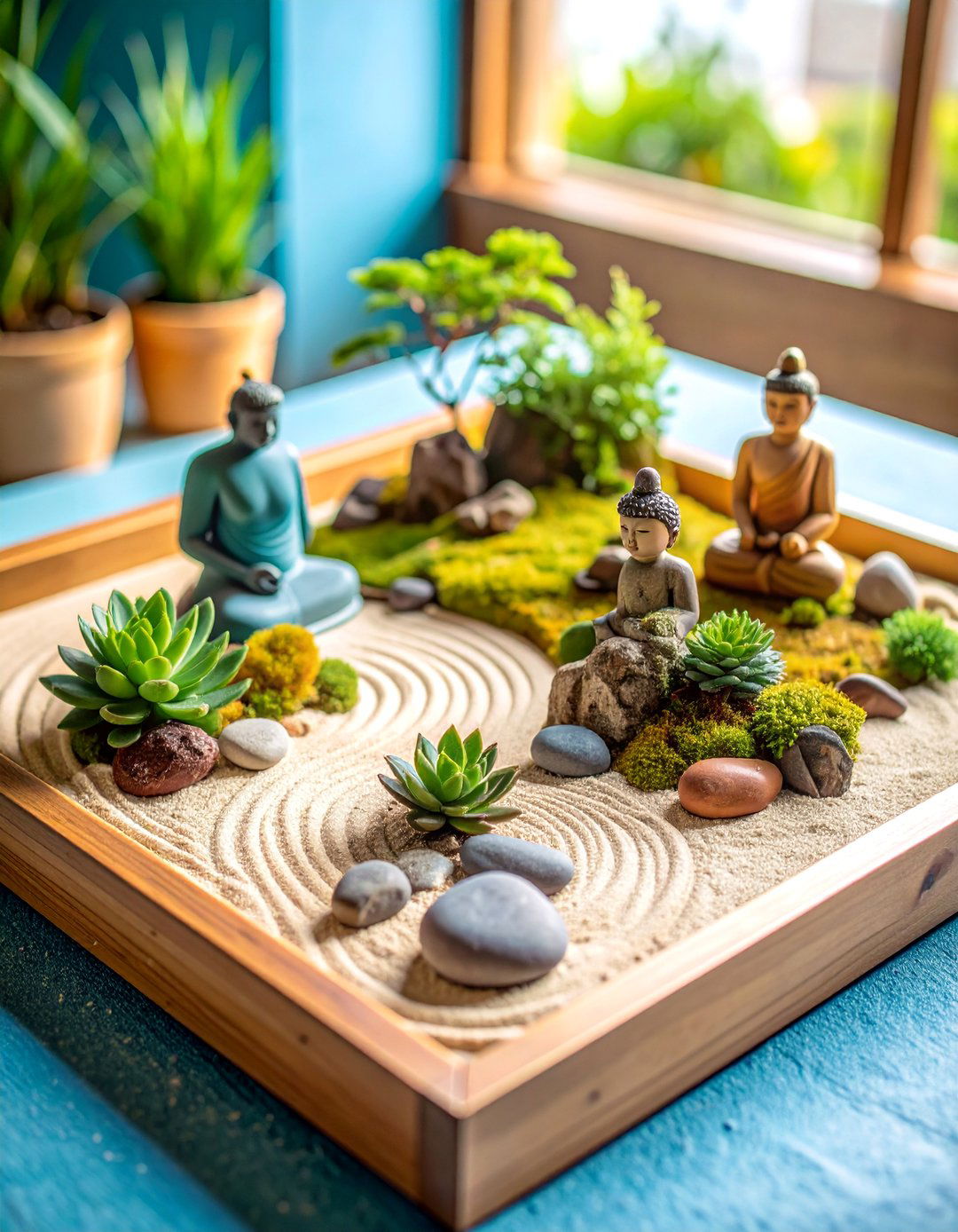 Miniature Zen Garden Fairy Meditation Space - 25 Fairy Garden Container Ideas