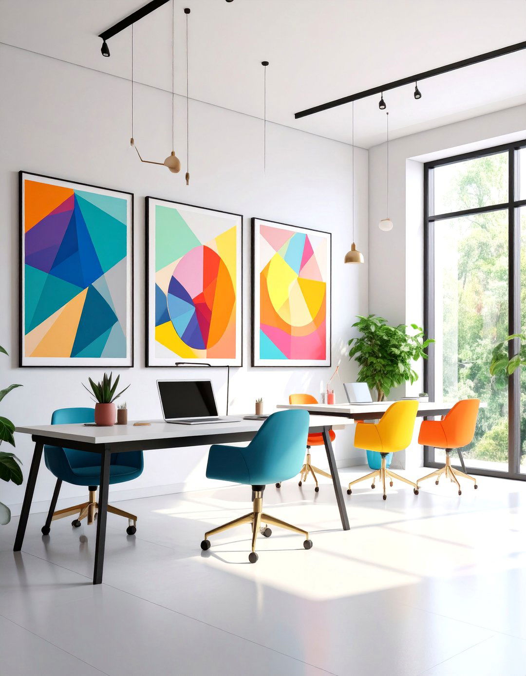 Minimalist Abstract Art Gallery Wall - 25 Gallery Wall Ideas