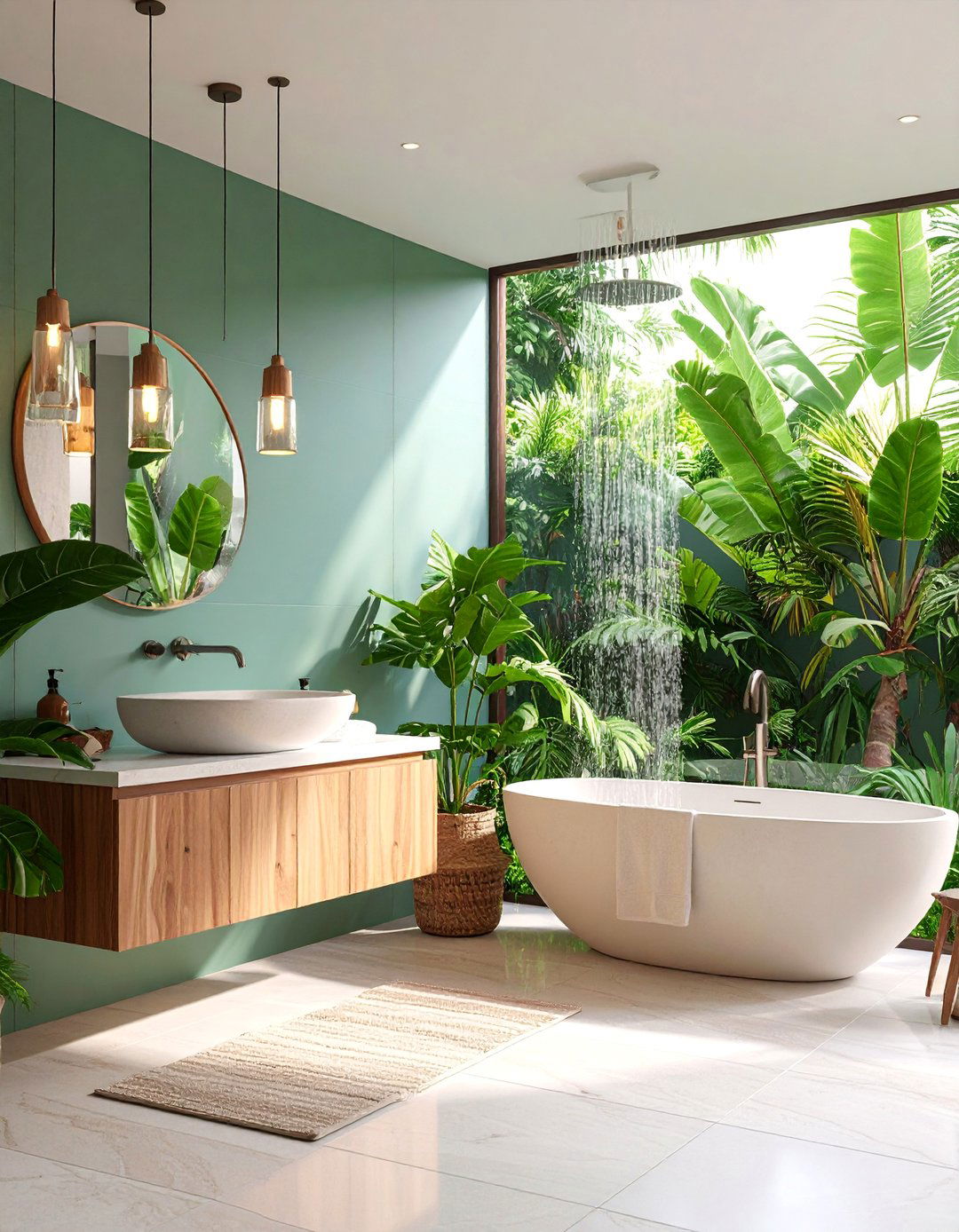 Minimalist Bathroom with Floating Vanity and Natural Stone - 25 Minimalist Decorating Ideas