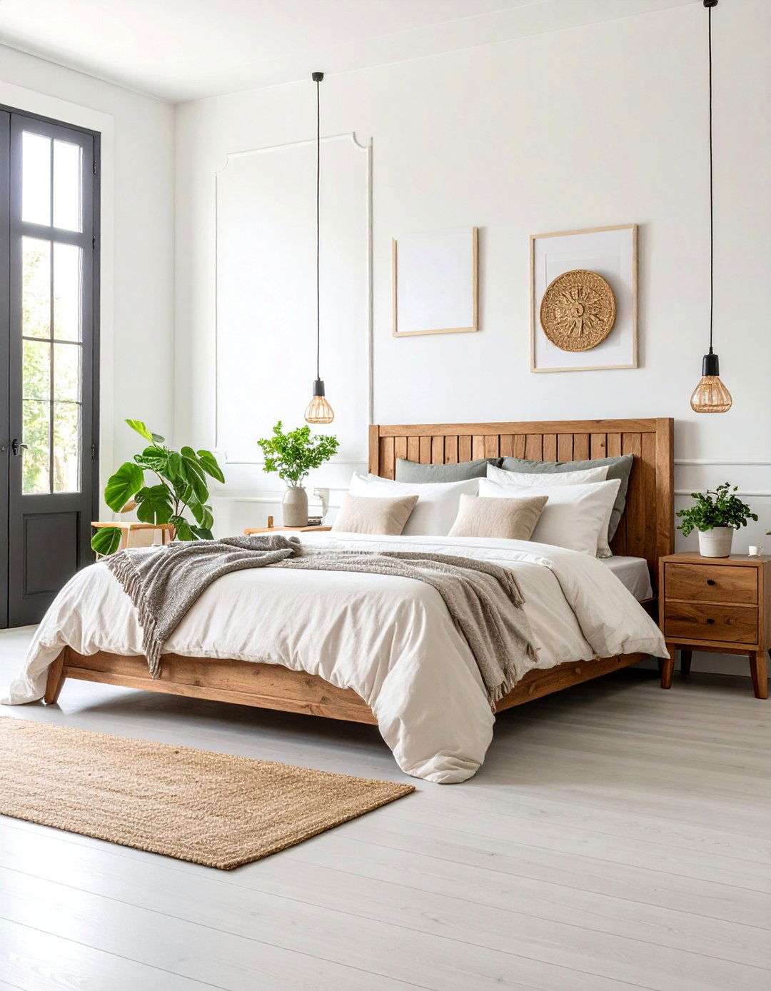 Minimalist Bedroom with Black Door Frames - 25 Black Trim Interiors