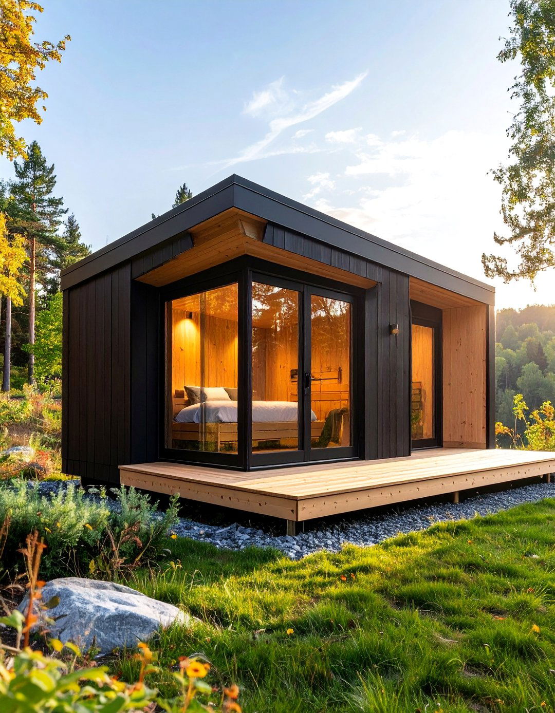 Minimalist Black Box Sauna with Contemporary Aesthetic - 25 Outdoor Sauna Ideas