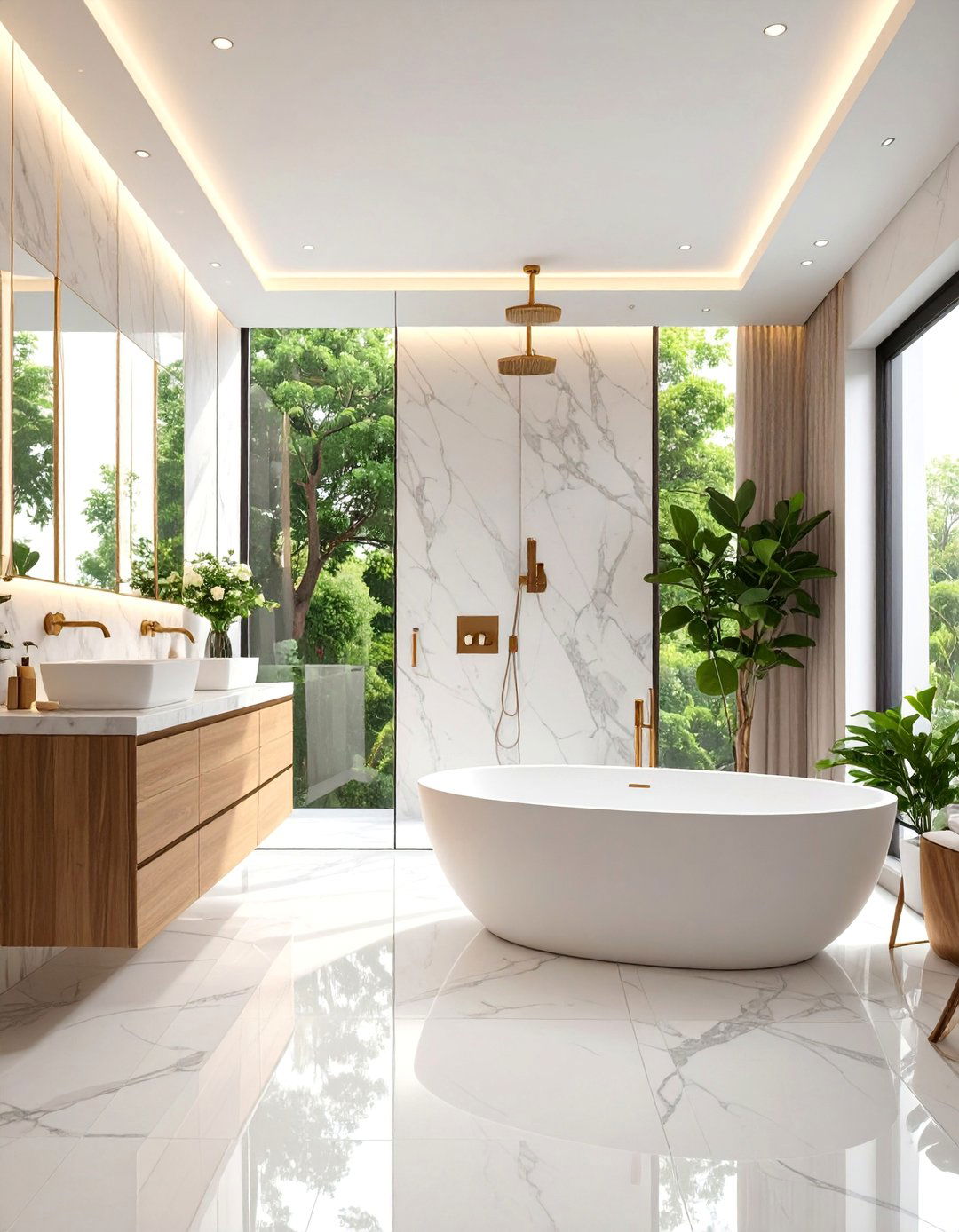 Minimalist Black Marble Spa Retreat - 25 Dark Bathroom Ideas