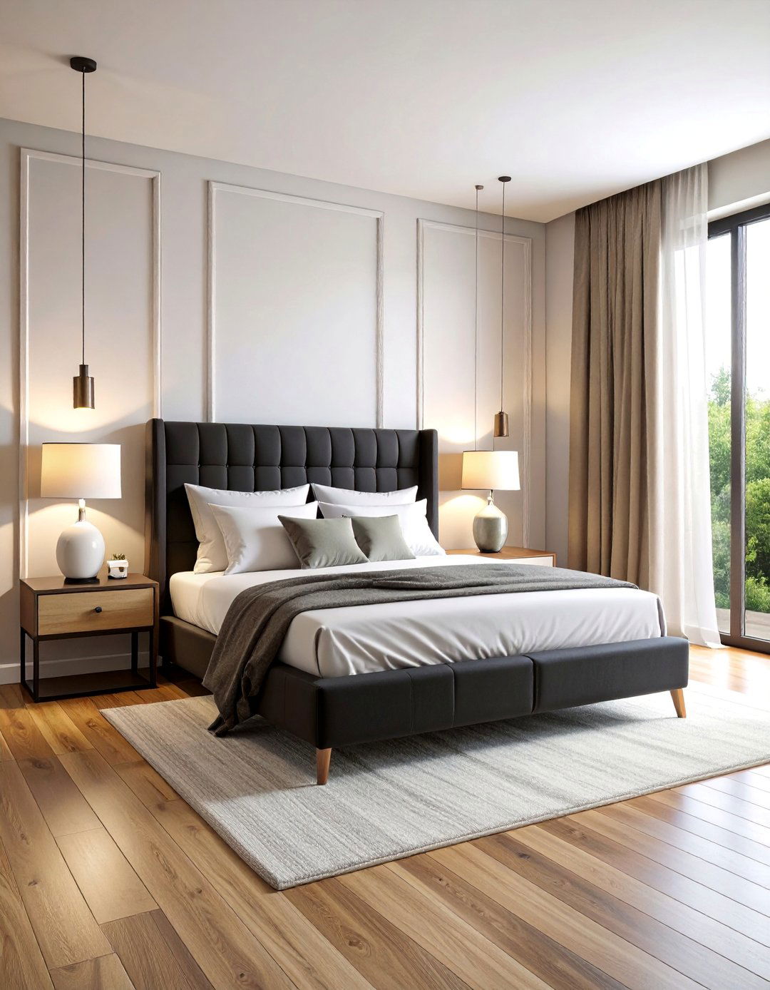 Minimalist Black Tufted Headboard Bedroom - 25 Black Headboard Bedroom Ideas
