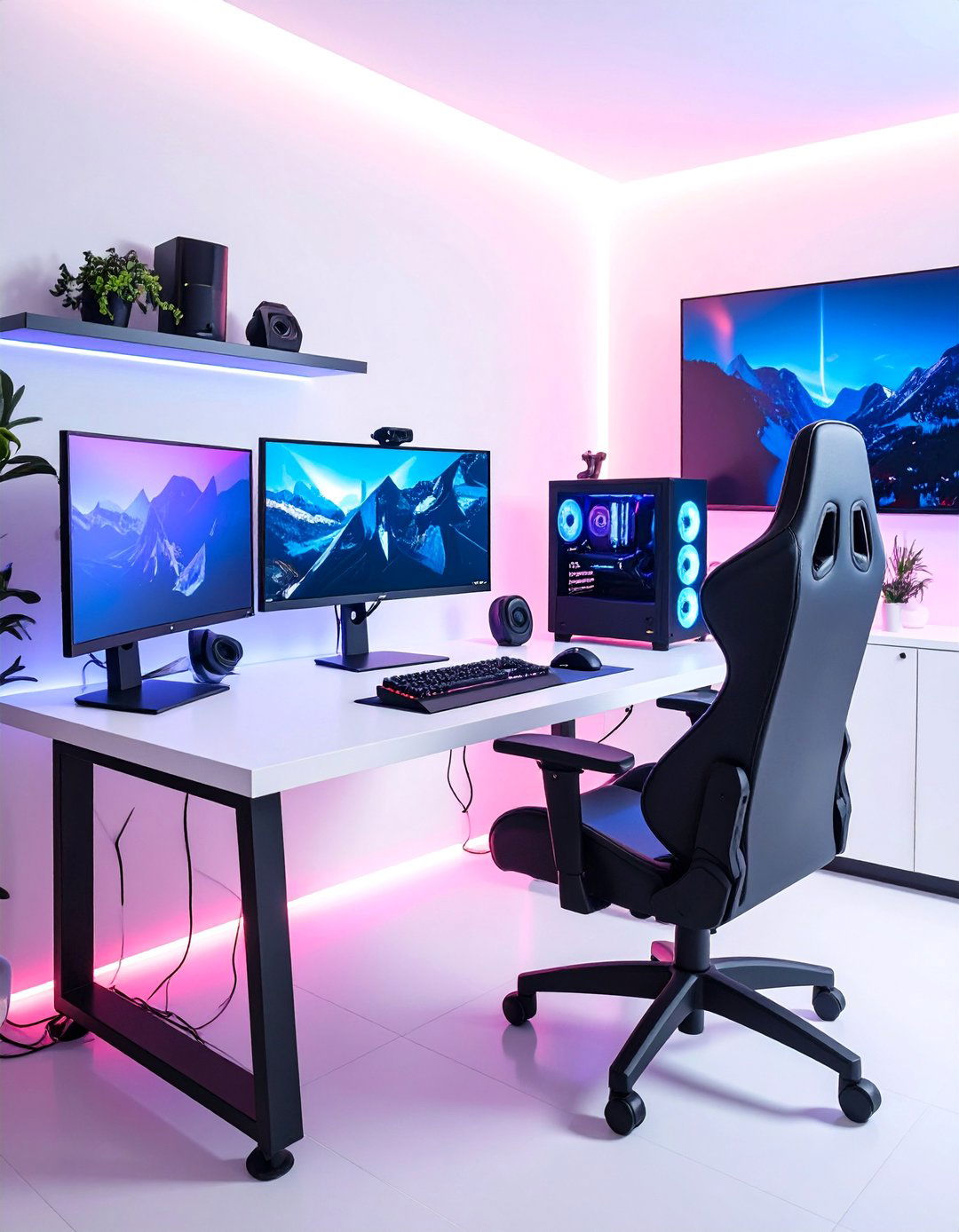Minimalist Black and White Gaming Setup - 25 Streaming Setup Ideas