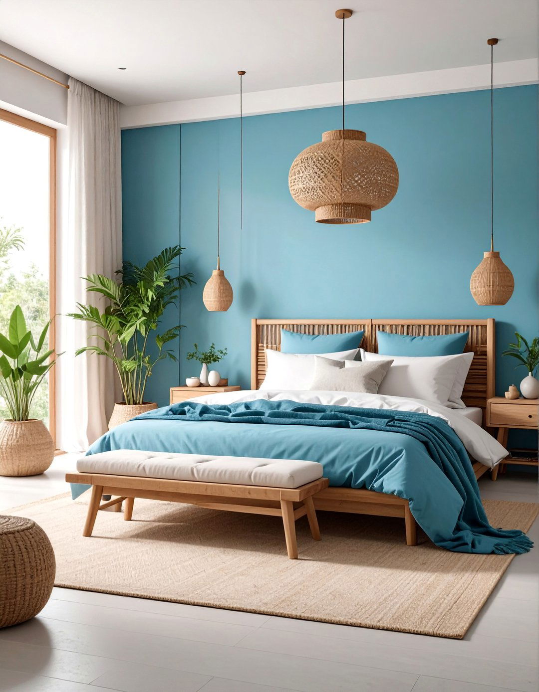 Minimalist Blue and Beige Zen Bedroom - 25 blue and beige bedroom ideas