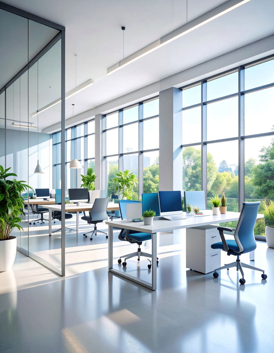 Minimalist Clean Line Executive Workspace - 25 Office Interior Design Ideas