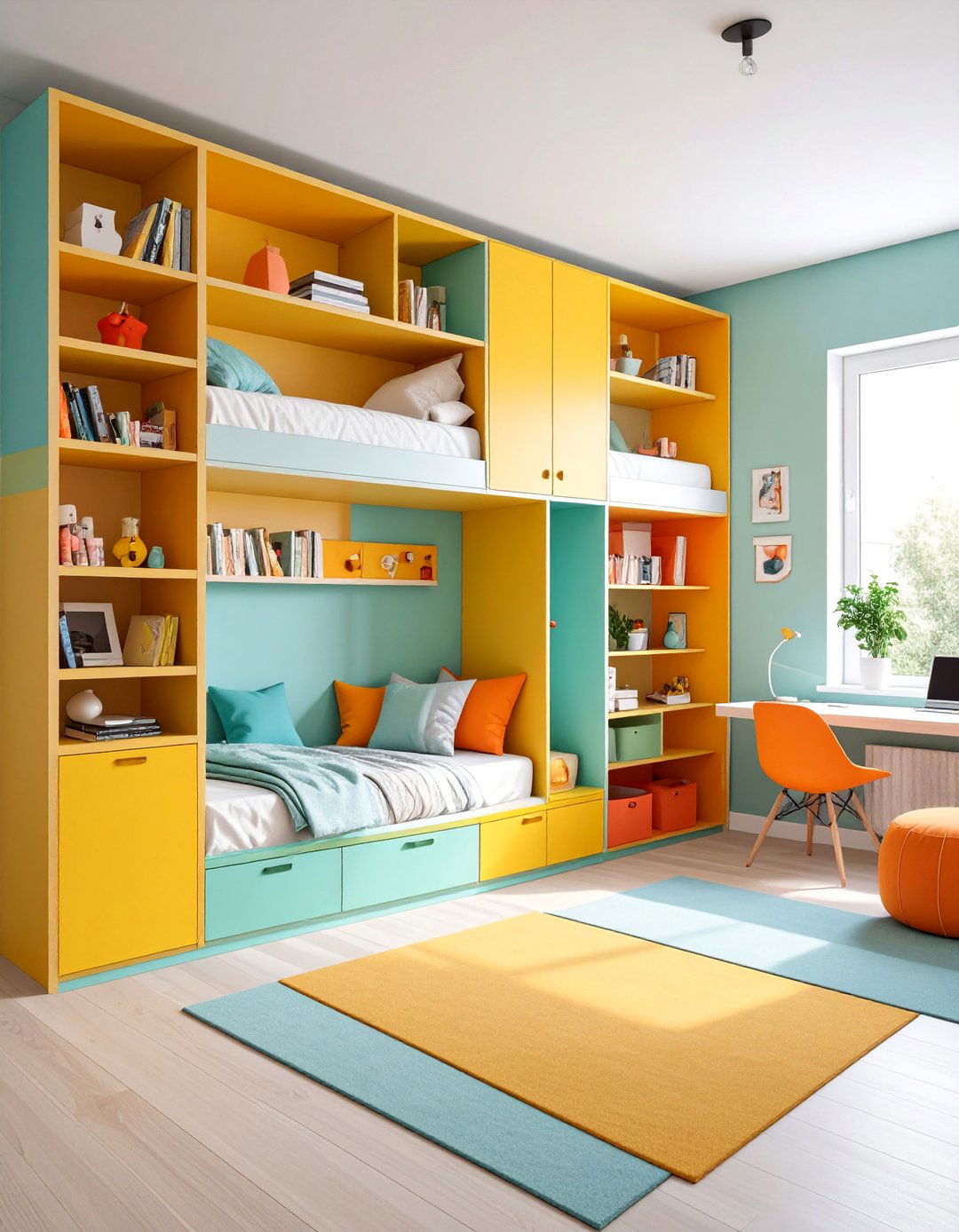 Minimalist Dorm with Room Divider - 25 Minimalist Dorm Room Ideas